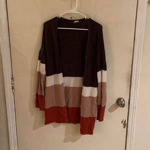 Horizontal striped cardigan, Large